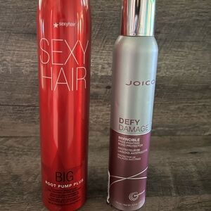 Joico def damaged hair product and big sexy hair root pump